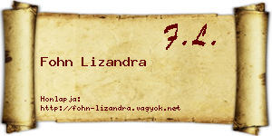 Fohn Lizandra névjegykártya